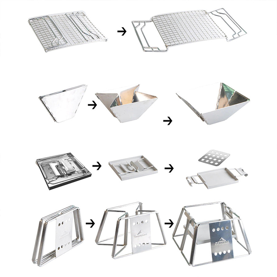 Portable Folding BBQ Grill Stove & Fire Pit