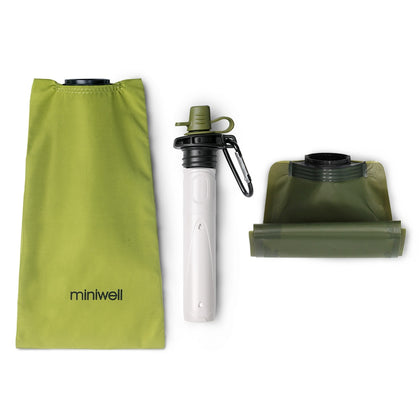 Outdoor Water Purification with Collapsible Water Bottle-Miniwell